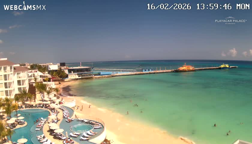 Playa del Carmen, Playa Playacar Beach Live Cam - Solidaridad, Quintana Roo, Mexico