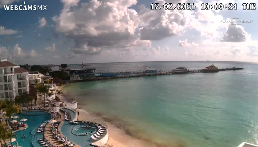 Playa del Carmen, Playa Playacar Beach Live Cam - Solidaridad, Quintana Roo, Mexico