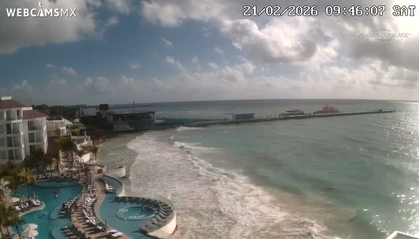 Playa del Carmen, Playa Playacar Beach Live Cam - Solidaridad, Quintana Roo, Mexico