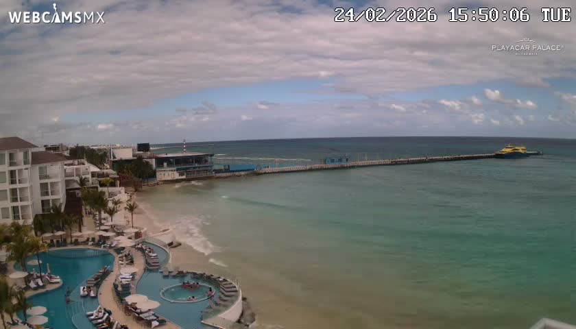 Playa del Carmen, Playa Playacar Beach Live Cam - Solidaridad, Quintana Roo, Mexico