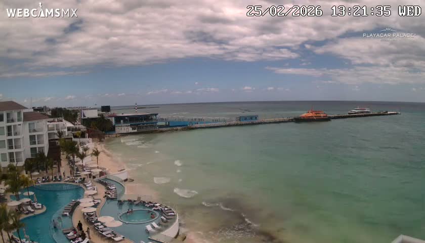 Playa del Carmen, Playa Playacar Beach Live Cam - Solidaridad, Quintana Roo, Mexico