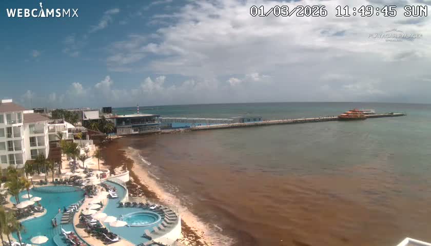 Playa del Carmen, Playa Playacar Beach Live Cam - Solidaridad, Quintana Roo, Mexico