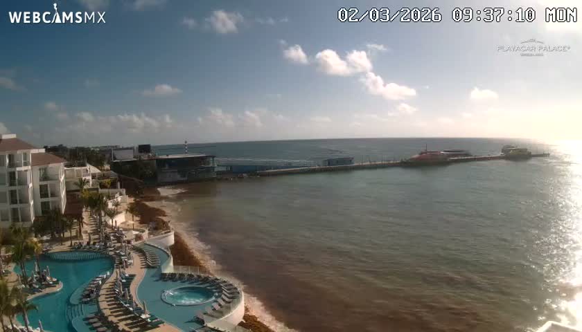 Playa del Carmen, Playa Playacar Beach Live Cam - Solidaridad, Quintana Roo, Mexico