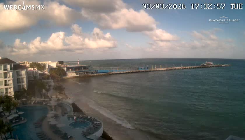Playa del Carmen, Playa Playacar Beach Live Cam - Solidaridad, Quintana Roo, Mexico