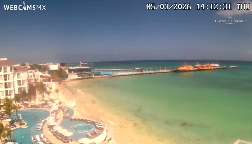 Playa del Carmen, Playa Playacar Beach Live Cam - Solidaridad, Quintana Roo, Mexico