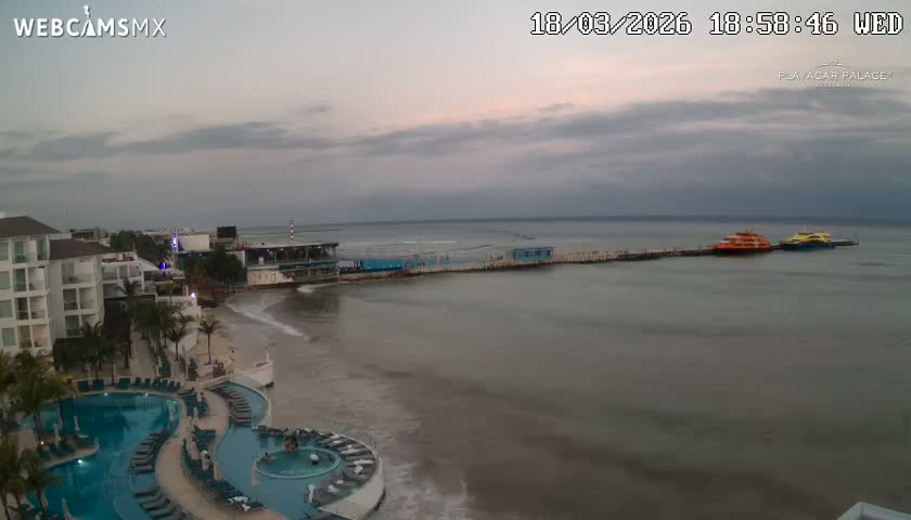 Playa del Carmen, Playa Playacar Beach Live Cam - Solidaridad, Quintana Roo, Mexico