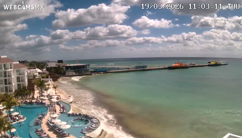 Playa del Carmen, Playa Playacar Beach Live Cam - Solidaridad, Quintana Roo, Mexico