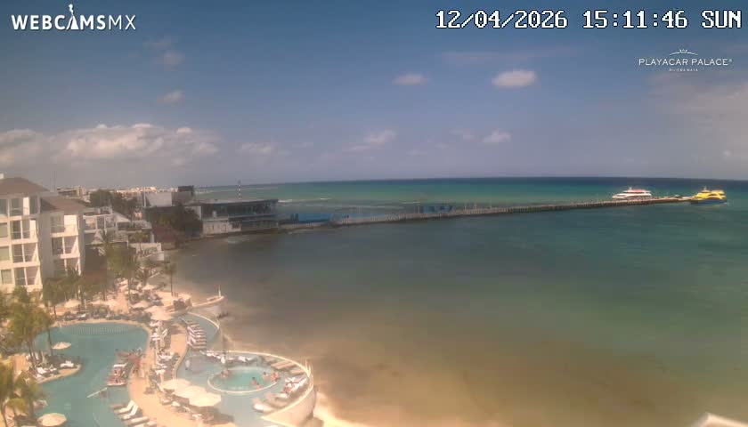 Playa del Carmen, Playa Playacar Beach Live Cam - Solidaridad, Quintana Roo, Mexico