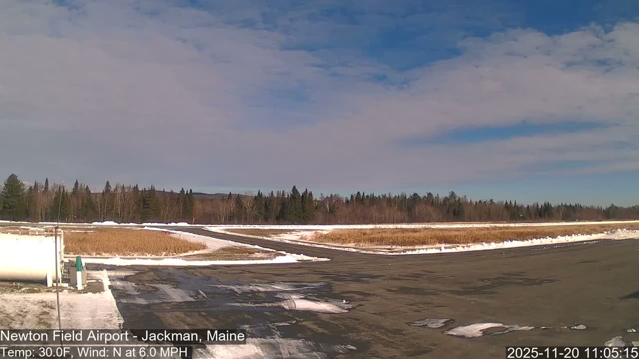 Jackman, Newton Field Airport towards North Live Cam 59B - Jackman, Somerset, Maine, USA