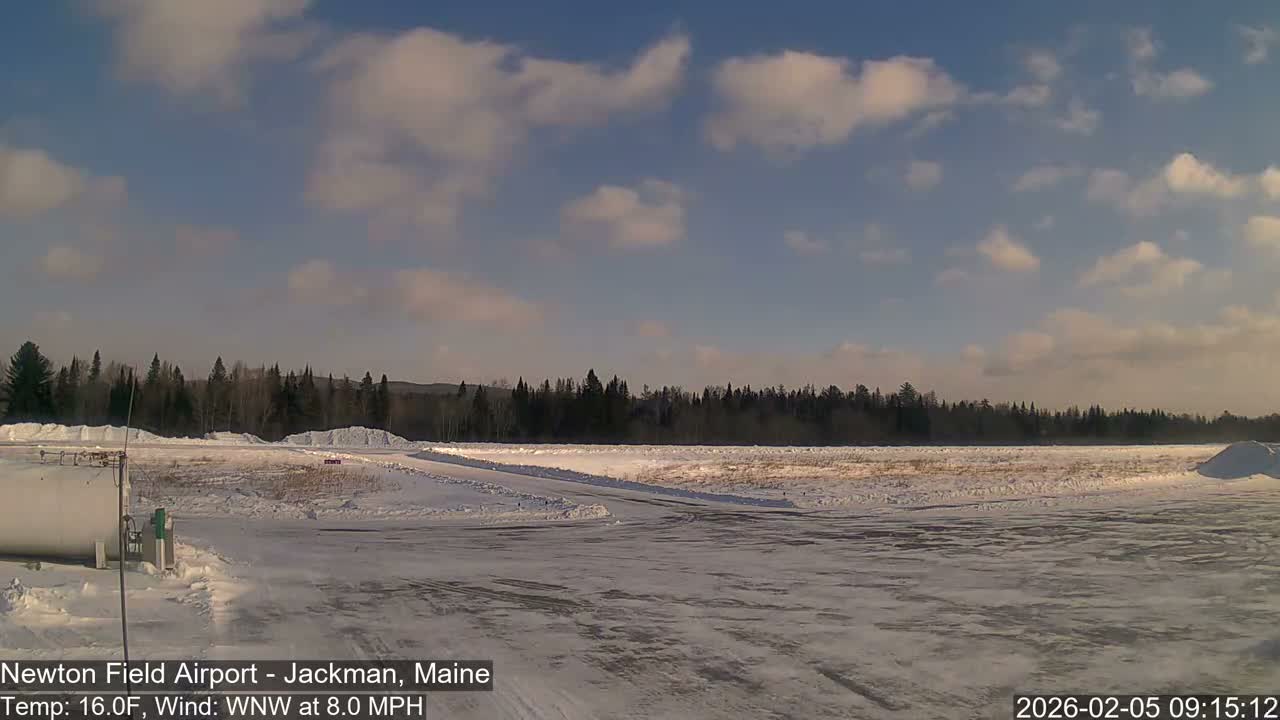 Jackman, Newton Field Airport towards North Live Cam 59B - Jackman, Somerset, Maine, USA