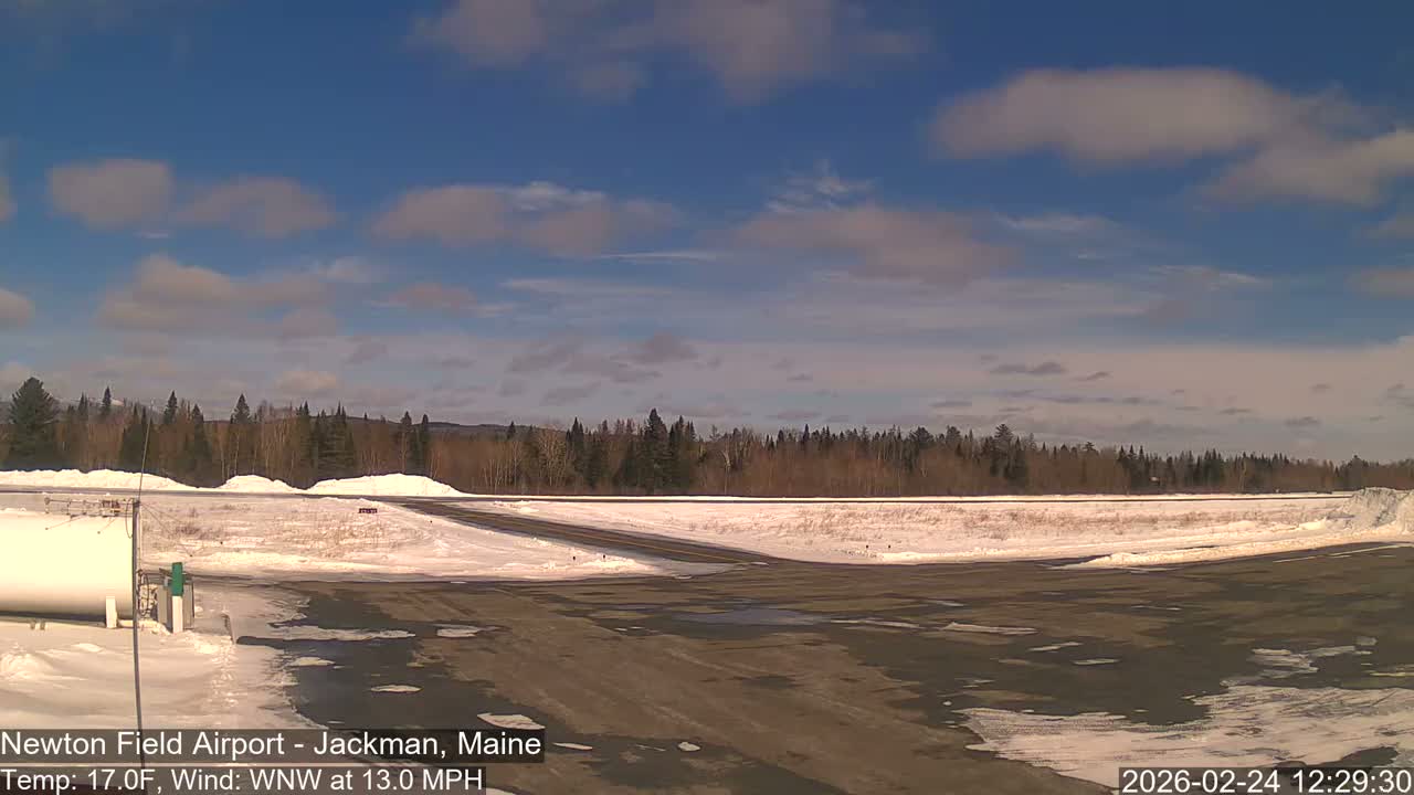 Jackman, Newton Field Airport towards North Live Cam 59B - Jackman, Somerset, Maine, USA