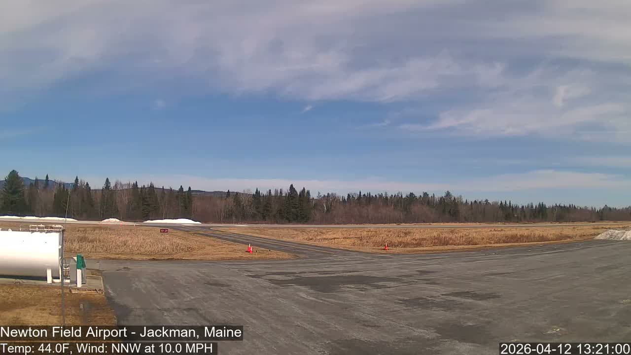 Jackman, Newton Field Airport towards North Live Cam 59B - Jackman, Somerset, Maine, USA