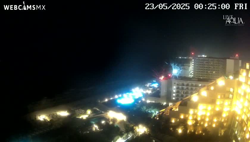 (Cancun) Cancún Playa Marlin Beach & Hotel Pools Live Cam - Benito Juarez, Quintana Roo, Mexico