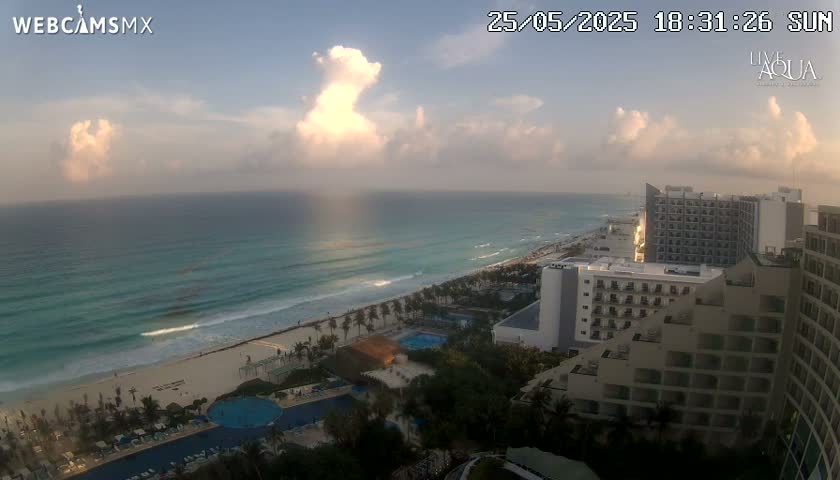 (Cancun) Cancún Playa Marlin Beach & Hotel Pools Live Cam - Benito Juarez, Quintana Roo, Mexico
