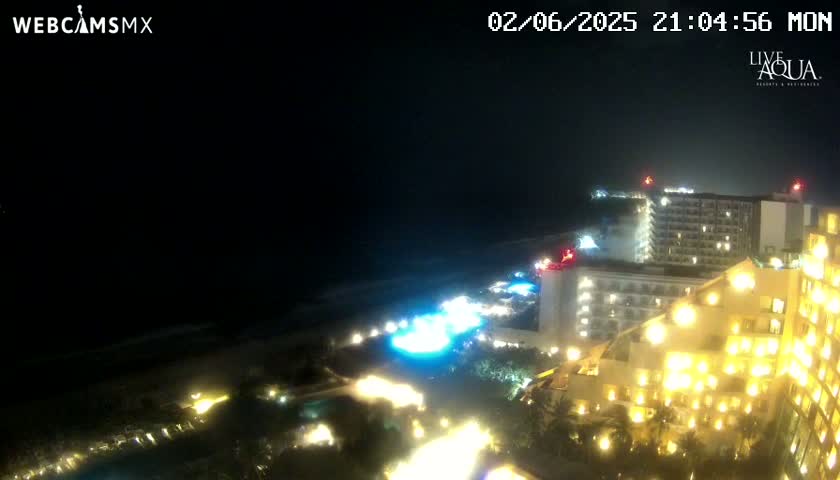 (Cancun) Cancún Playa Marlin Beach & Hotel Pools Live Cam - Benito Juarez, Quintana Roo, Mexico