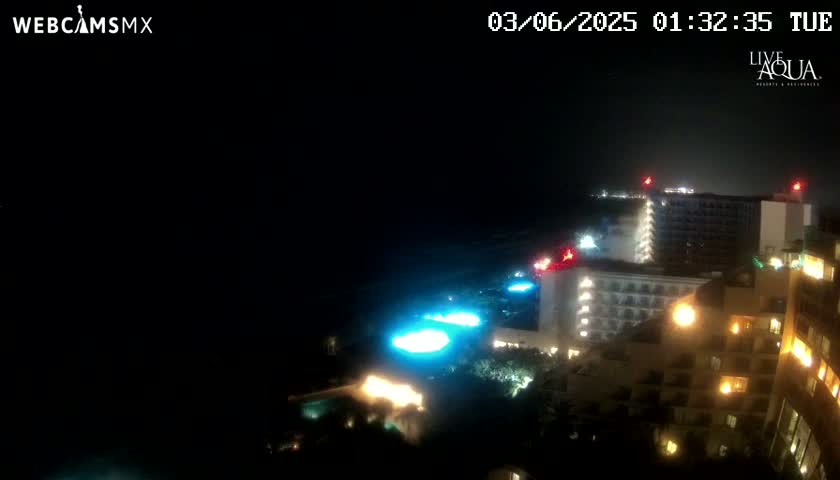 (Cancun) Cancún Playa Marlin Beach & Hotel Pools Live Cam - Benito Juarez, Quintana Roo, Mexico
