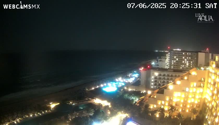 (Cancun) Cancún Playa Marlin Beach & Hotel Pools Live Cam - Benito Juarez, Quintana Roo, Mexico