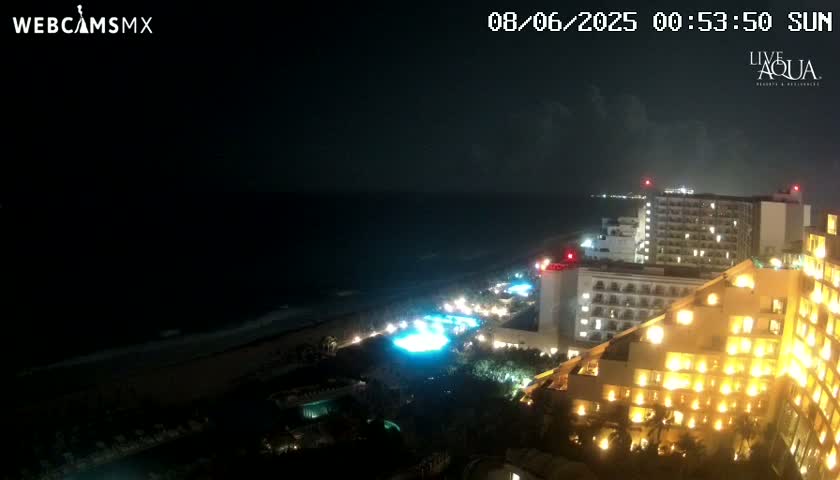 (Cancun) Cancún Playa Marlin Beach & Hotel Pools Live Cam - Benito Juarez, Quintana Roo, Mexico