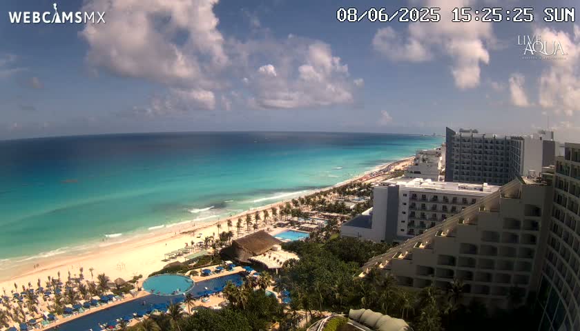 (Cancun) Cancún Playa Marlin Beach & Hotel Pools Live Cam - Benito Juarez, Quintana Roo, Mexico