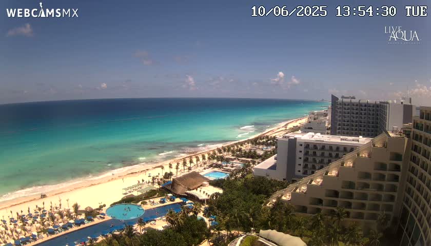 (Cancun) Cancún Playa Marlin Beach & Hotel Pools Live Cam - Benito Juarez, Quintana Roo, Mexico