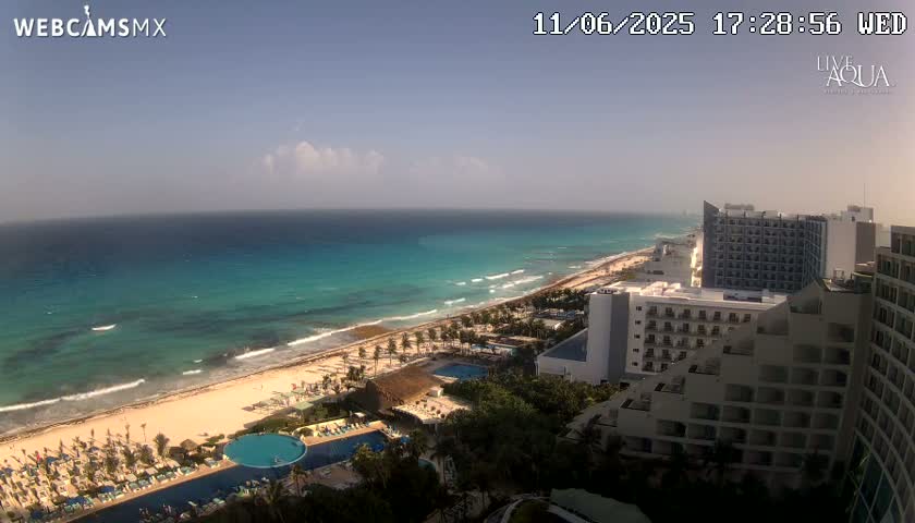 (Cancun) Cancún Playa Marlin Beach & Hotel Pools Live Cam - Benito Juarez, Quintana Roo, Mexico