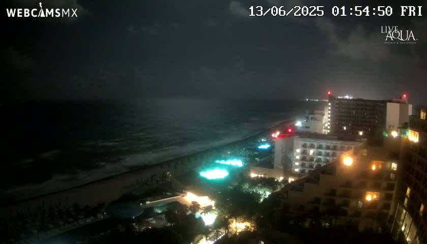 (Cancun) Cancún Playa Marlin Beach & Hotel Pools Live Cam - Benito Juarez, Quintana Roo, Mexico