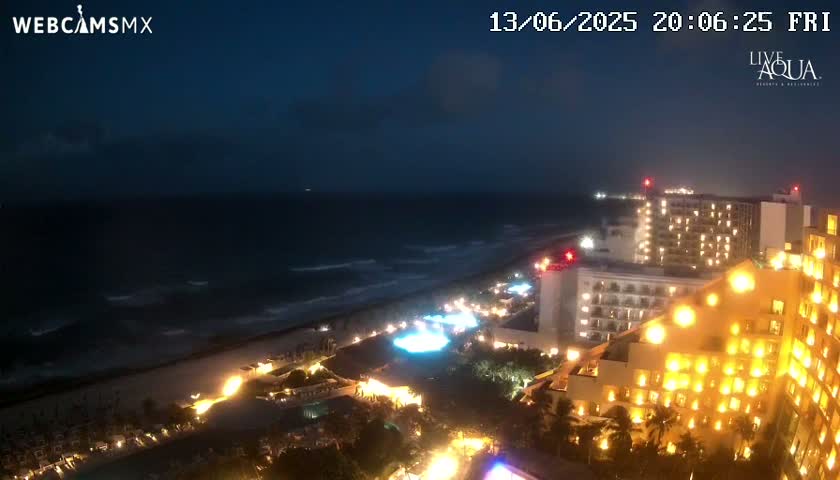 (Cancun) Cancún Playa Marlin Beach & Hotel Pools Live Cam - Benito Juarez, Quintana Roo, Mexico