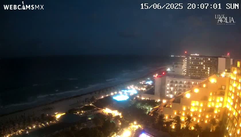 (Cancun) Cancún Playa Marlin Beach & Hotel Pools Live Cam - Benito Juarez, Quintana Roo, Mexico