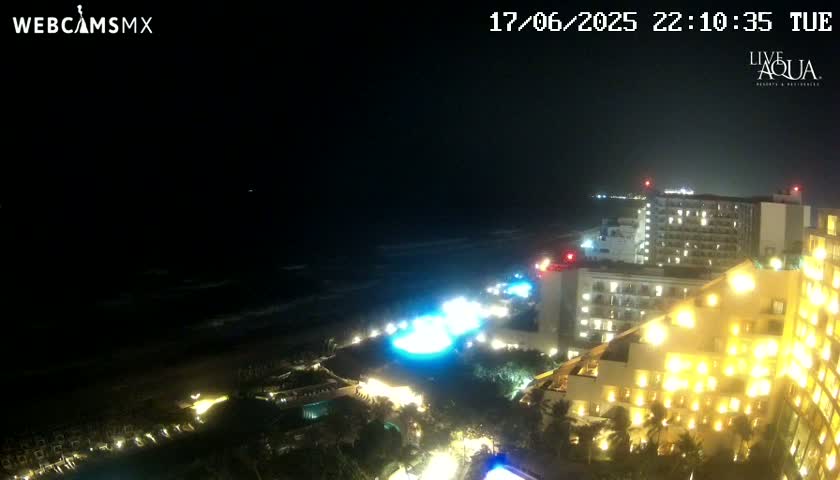(Cancun) Cancún Playa Marlin Beach & Hotel Pools Live Cam - Benito Juarez, Quintana Roo, Mexico