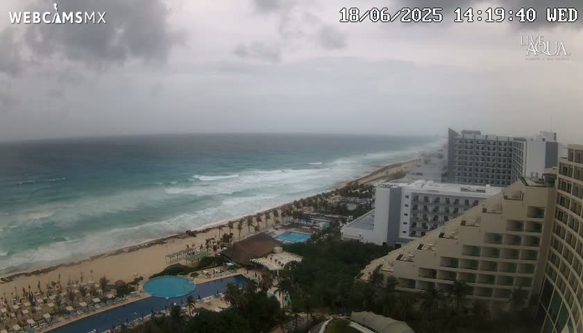(Cancun) Cancún Playa Marlin Beach & Hotel Pools Live Cam - Benito Juarez, Quintana Roo, Mexico