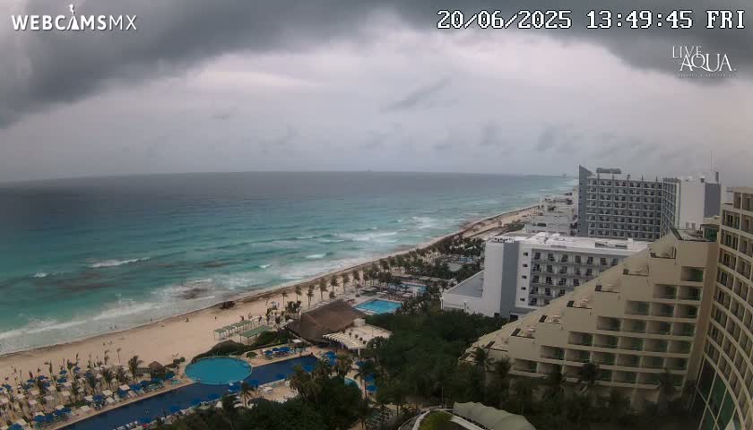 (Cancun) Cancún Playa Marlin Beach & Hotel Pools Live Cam - Benito Juarez, Quintana Roo, Mexico