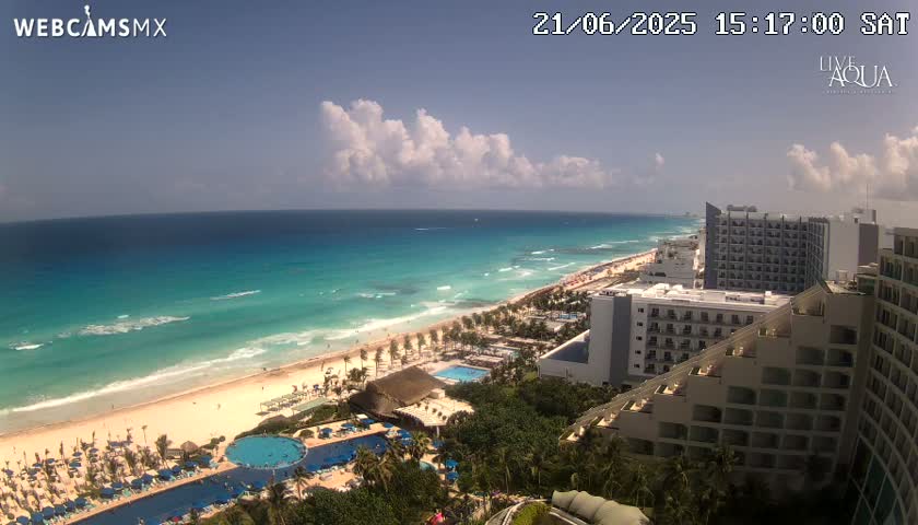 (Cancun) Cancún Playa Marlin Beach & Hotel Pools Live Cam - Benito Juarez, Quintana Roo, Mexico