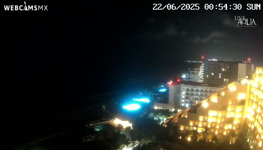 (Cancun) Cancún Playa Marlin Beach & Hotel Pools Live Cam - Benito Juarez, Quintana Roo, Mexico
