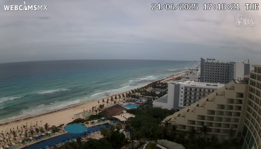 (Cancun) Cancún Playa Marlin Beach & Hotel Pools Live Cam - Benito Juarez, Quintana Roo, Mexico