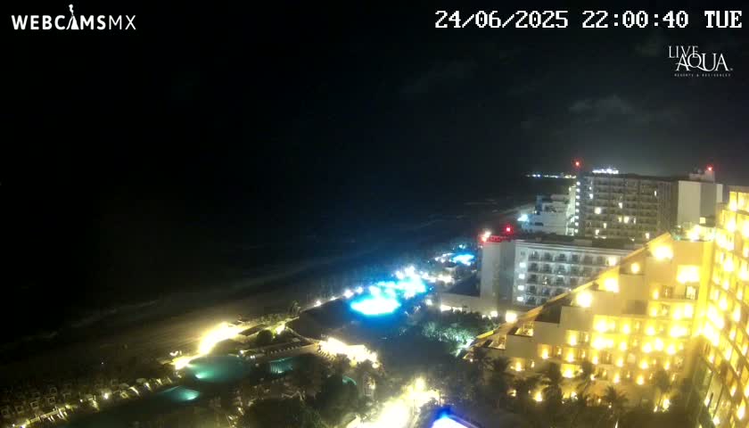 (Cancun) Cancún Playa Marlin Beach & Hotel Pools Live Cam - Benito Juarez, Quintana Roo, Mexico