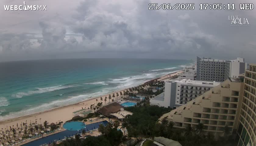 (Cancun) Cancún Playa Marlin Beach & Hotel Pools Live Cam - Benito Juarez, Quintana Roo, Mexico