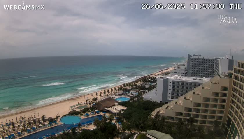 (Cancun) Cancún Playa Marlin Beach & Hotel Pools Live Cam - Benito Juarez, Quintana Roo, Mexico