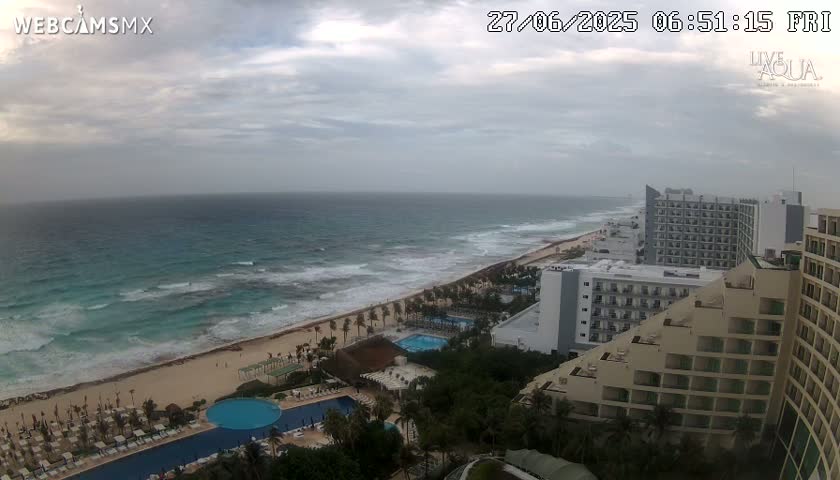 (Cancun) Cancún Playa Marlin Beach & Hotel Pools Live Cam - Benito Juarez, Quintana Roo, Mexico