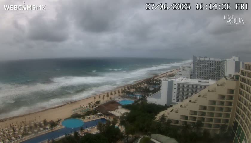(Cancun) Cancún Playa Marlin Beach & Hotel Pools Live Cam - Benito Juarez, Quintana Roo, Mexico