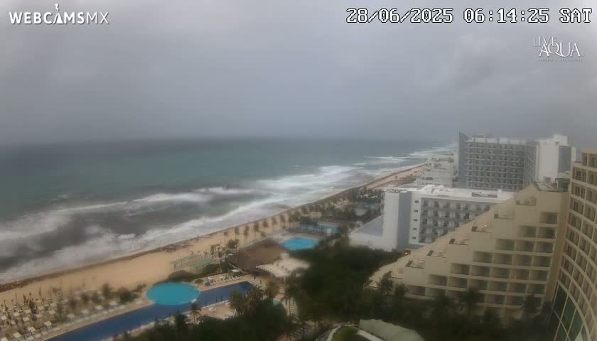 (Cancun) Cancún Playa Marlin Beach & Hotel Pools Live Cam - Benito Juarez, Quintana Roo, Mexico