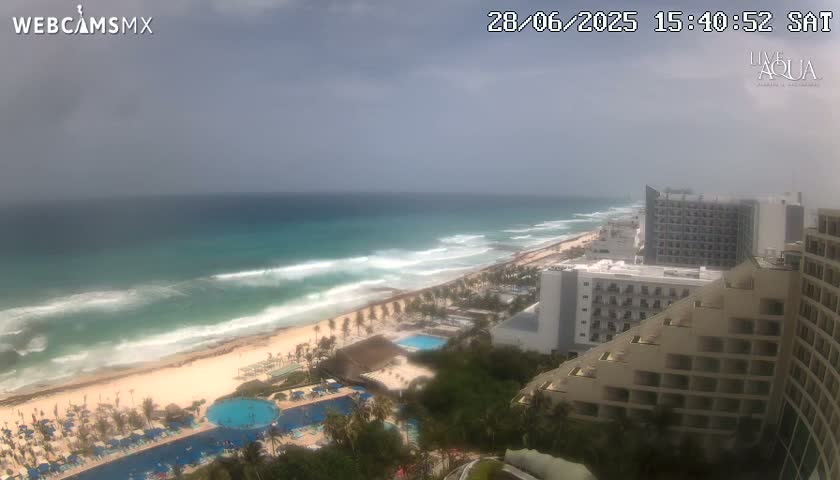 (Cancun) Cancún Playa Marlin Beach & Hotel Pools Live Cam - Benito Juarez, Quintana Roo, Mexico