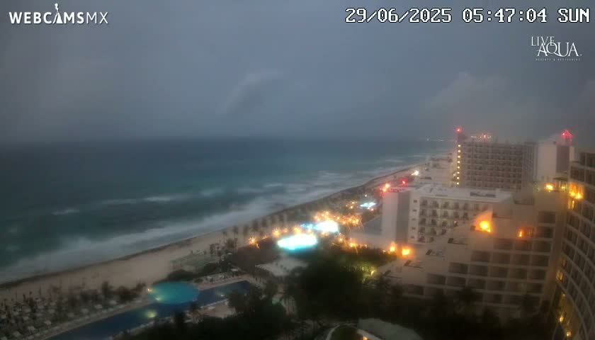 (Cancun) Cancún Playa Marlin Beach & Hotel Pools Live Cam - Benito Juarez, Quintana Roo, Mexico