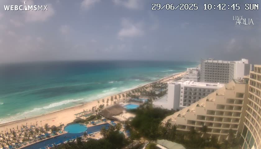 (Cancun) Cancún Playa Marlin Beach & Hotel Pools Live Cam - Benito Juarez, Quintana Roo, Mexico