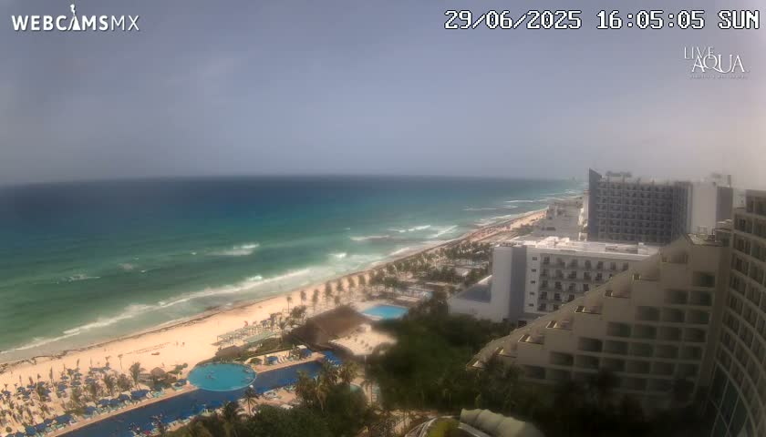 (Cancun) Cancún Playa Marlin Beach & Hotel Pools Live Cam - Benito Juarez, Quintana Roo, Mexico