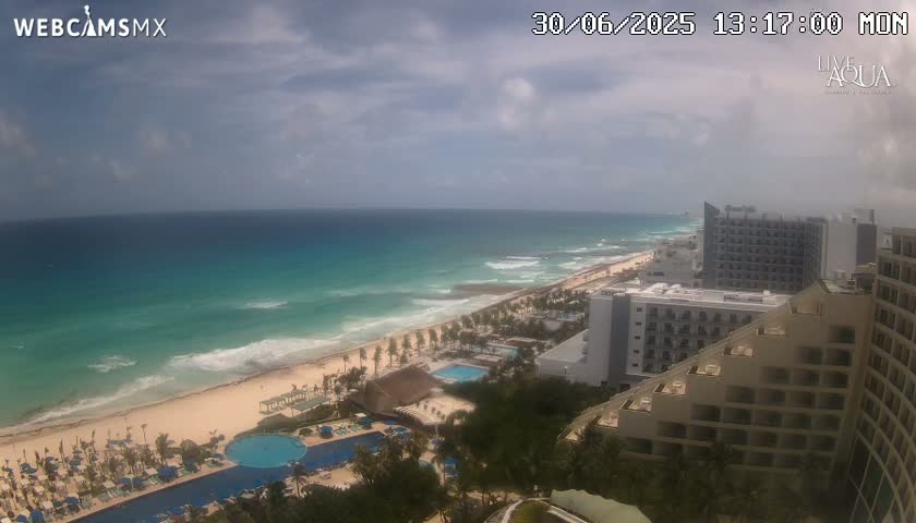 (Cancun) Cancún Playa Marlin Beach & Hotel Pools Live Cam - Benito Juarez, Quintana Roo, Mexico