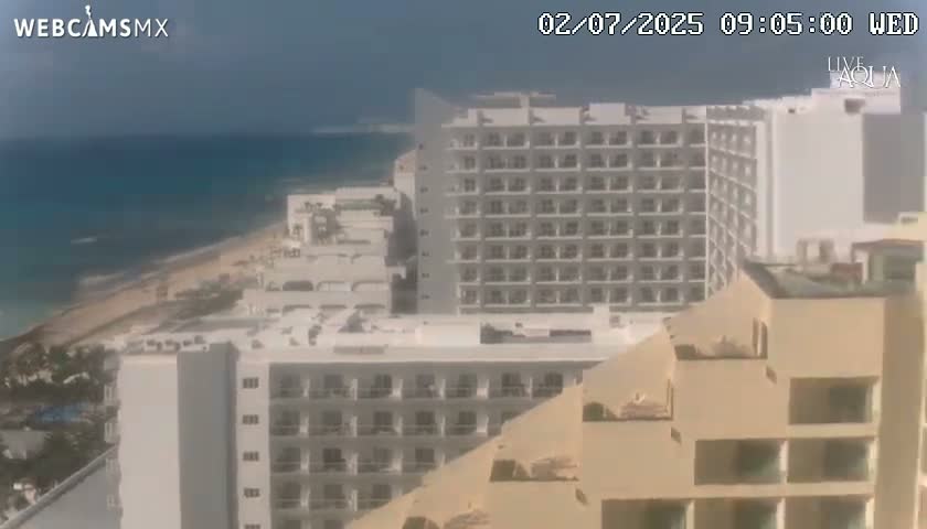 (Cancun) Cancún Playa Marlin Beach & Hotel Pools Live Cam - Benito Juarez, Quintana Roo, Mexico