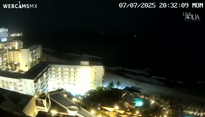 (Cancun) Cancún Playa Marlin Beach & Hotel Pools Live Cam - Benito Juarez, Quintana Roo, Mexico
