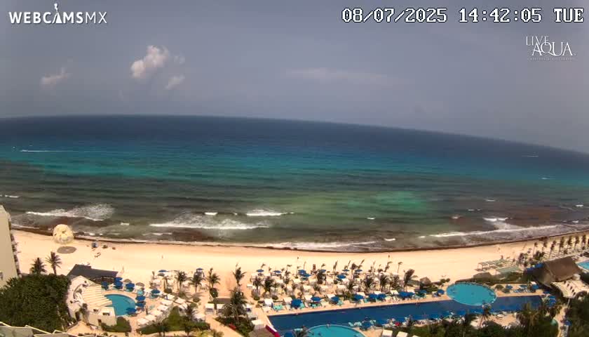 (Cancun) Cancún Playa Marlin Beach & Hotel Pools Live Cam - Benito Juarez, Quintana Roo, Mexico