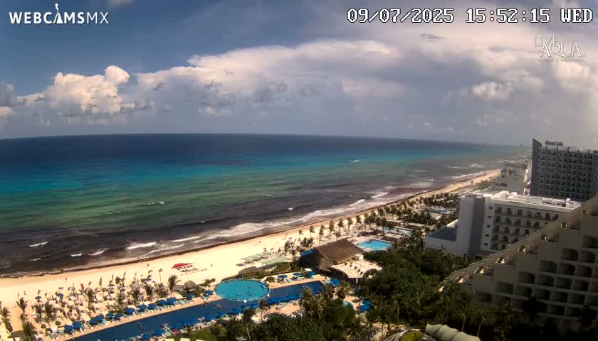 (Cancun) Cancún Playa Marlin Beach & Hotel Pools Live Cam - Benito Juarez, Quintana Roo, Mexico
