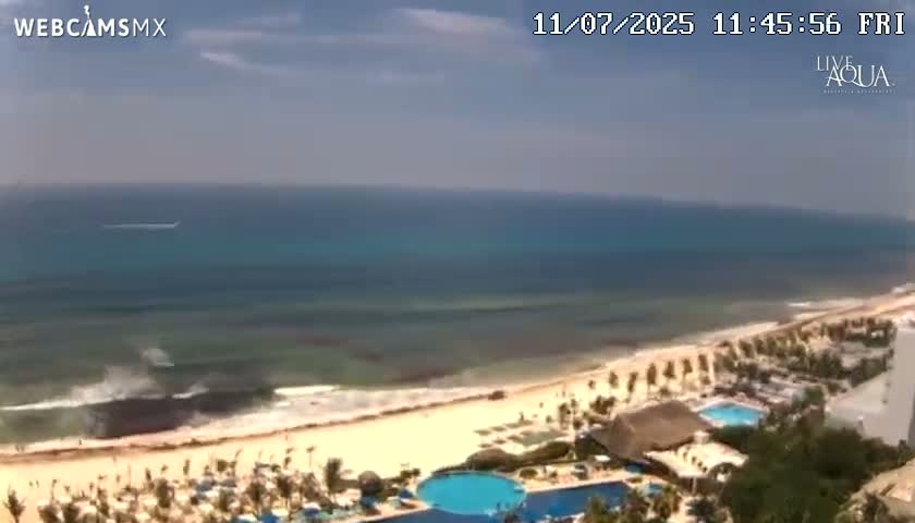 (Cancun) Cancún Playa Marlin Beach & Hotel Pools Live Cam - Benito Juarez, Quintana Roo, Mexico
